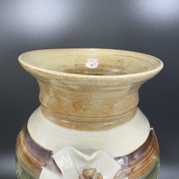 Vintage Whole Earth Clay Works Boho Vase 1984 Earth Tone Large Vase Vessel VTG - Picture 11 of 15